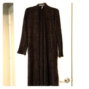 🌸Dark charcoal gray long drape front cardigan